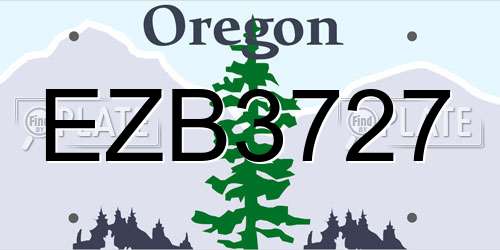 EZB3727 Oregon License Plate
