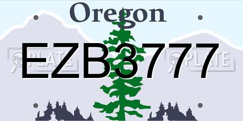 EZB3777 Oregon License Plate