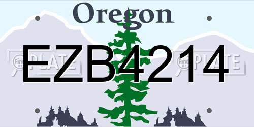 EZB4214 Oregon License Plate