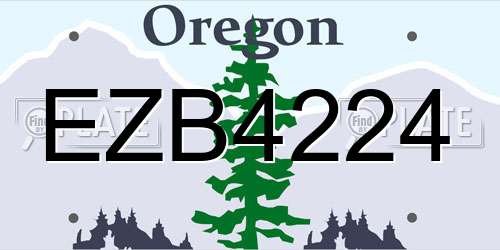EZB4224 Oregon License Plate