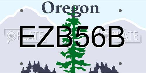 EZB56B Oregon License Plate