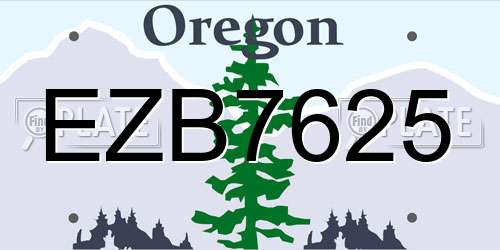 EZB7625 Oregon License Plate