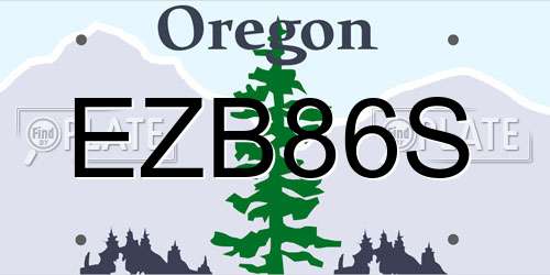 EZB86S Oregon License Plate