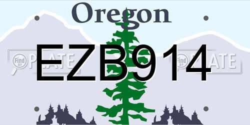 EZB914 Oregon License Plate