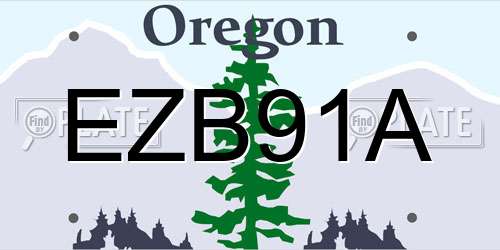 EZB91A Oregon License Plate