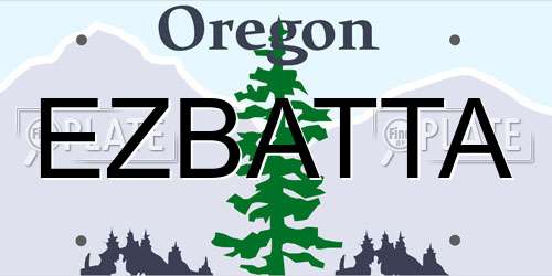 EZBATTA Oregon License Plate