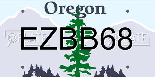 EZBB68 Oregon License Plate