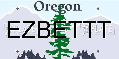 EZBETTT Oregon License Plate