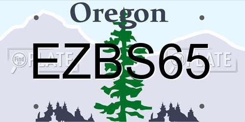 EZBS65 Oregon License Plate