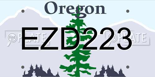 EZD223 Oregon License Plate