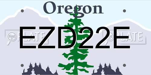EZD22E Oregon License Plate