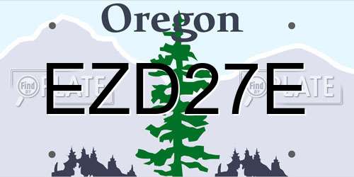 EZD27E Oregon License Plate