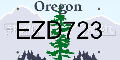 EZD723 Oregon License Plate