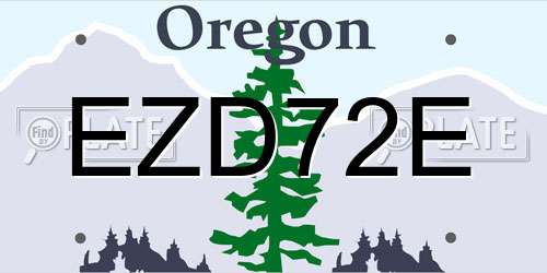 EZD72E Oregon License Plate