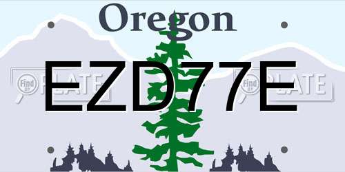 EZD77E Oregon License Plate