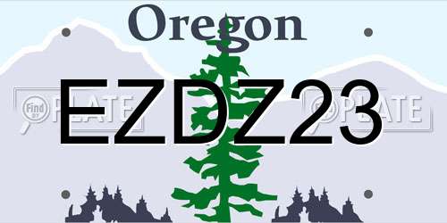 EZDZ23 Oregon License Plate