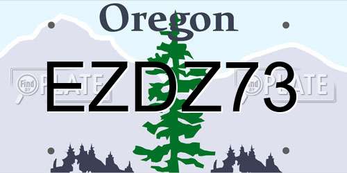 EZDZ73 Oregon License Plate