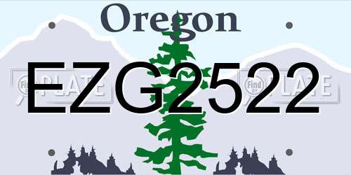 EZG2522 Oregon License Plate