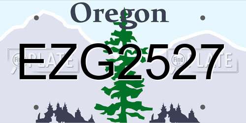 EZG2527 Oregon License Plate