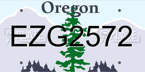EZG2572 Oregon License Plate