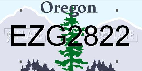 EZG2822 Oregon License Plate