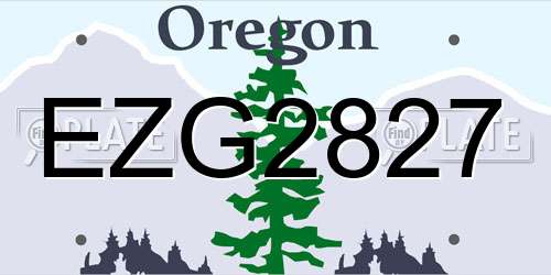 EZG2827 Oregon License Plate