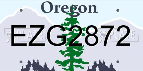 EZG2872 Oregon License Plate