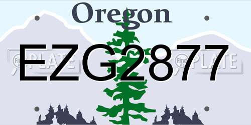 EZG2877 Oregon License Plate