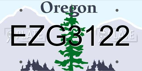 EZG3122 Oregon License Plate