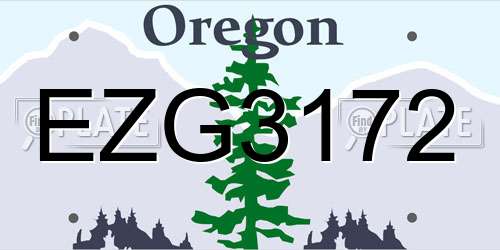 EZG3172 Oregon License Plate