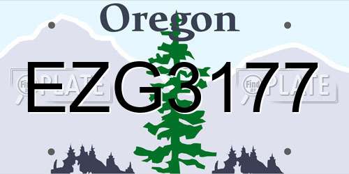 EZG3177 Oregon License Plate