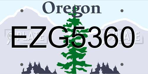 EZG5360 Oregon License Plate