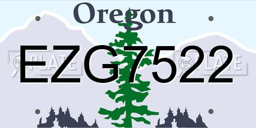 EZG7522 Oregon License Plate