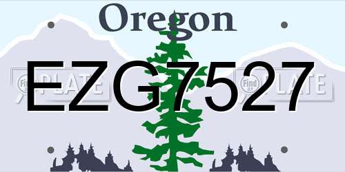 EZG7527 Oregon License Plate