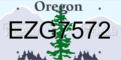 EZG7572 Oregon License Plate