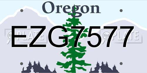EZG7577 Oregon License Plate