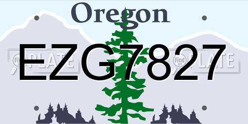 EZG7827 Oregon License Plate