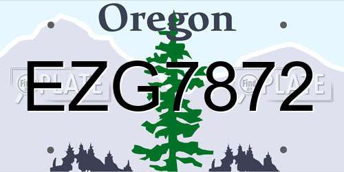 EZG7872 Oregon License Plate