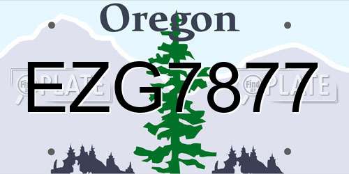 EZG7877 Oregon License Plate