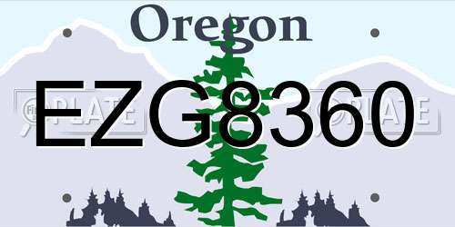 EZG8360 Oregon License Plate