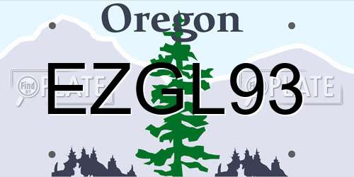 EZGL93 Oregon License Plate