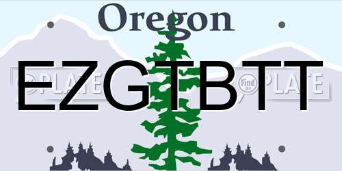 EZGTBTT Oregon License Plate