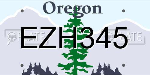 EZH345 Oregon License Plate