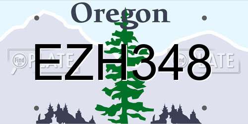 EZH348 Oregon License Plate