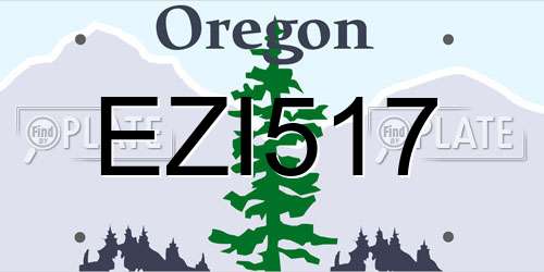 EZI517 Oregon License Plate