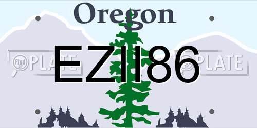 EZII86 Oregon License Plate