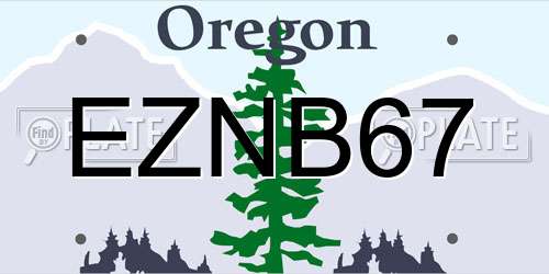 EZNB67 Oregon License Plate