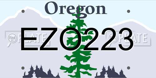 EZO223 Oregon License Plate