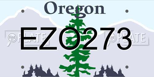 EZO273 Oregon License Plate