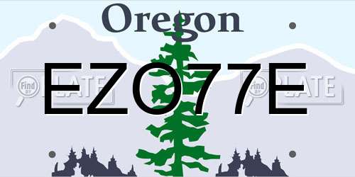 EZO77E Oregon License Plate
